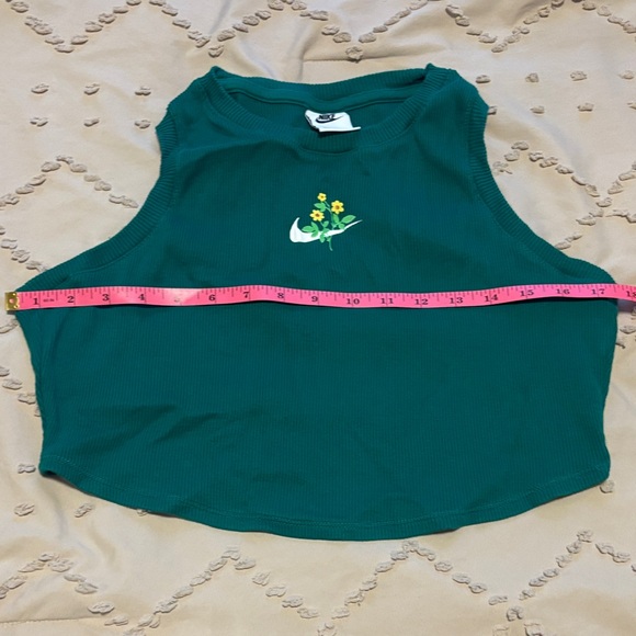 Nike Teal Crop Top with Floral Accent - Picture 3 of 6